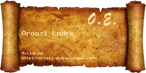 Oroszi Endre névjegykártya