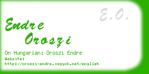 endre oroszi business card